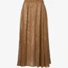 Relaxed-fit Flared-hem Linen Midi Skirt