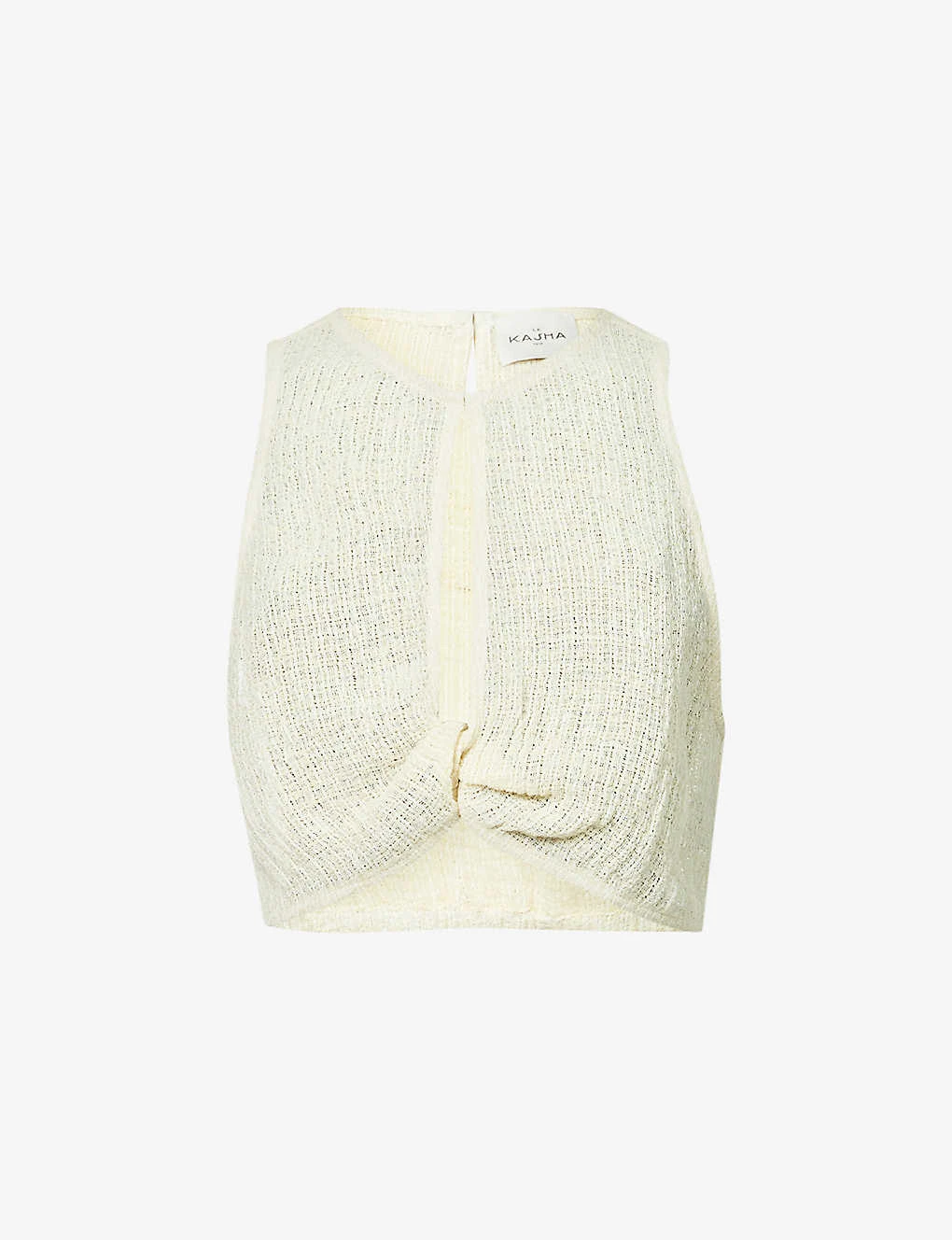 Cut-out Twist-pattern Linen Top 1 Cut-out Twist-pattern Linen Top