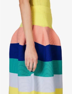 Pottery High-rise Recycled-polyester Midi Skirt 9 Pottery High-rise Recycled-polyester Midi Skirt -Ted Bakee Fashion Shop R04157880 YELLOWMULTI ALT04