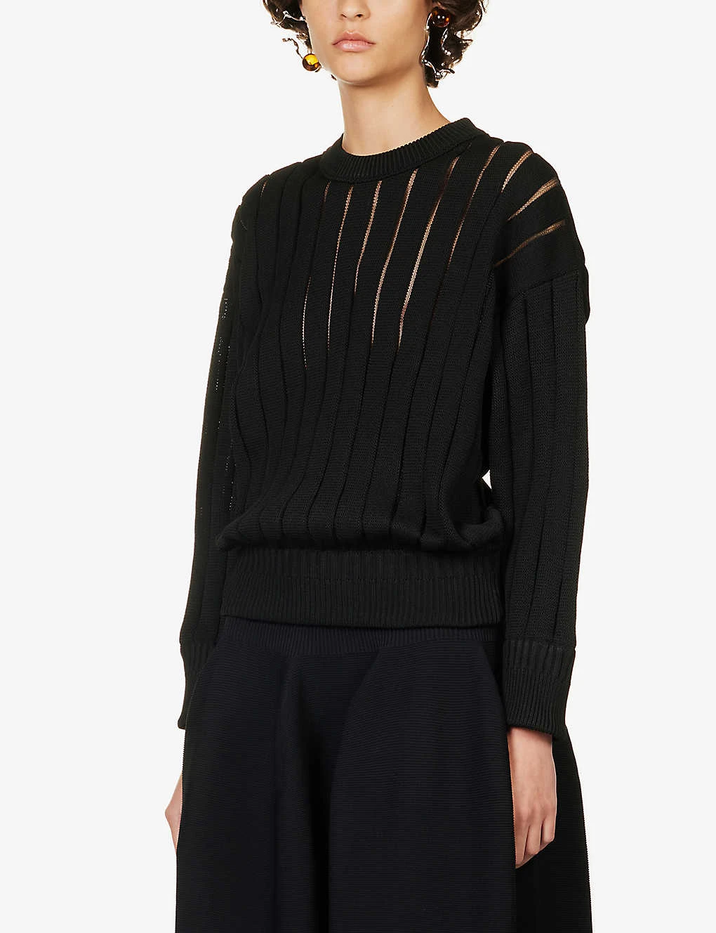 Louver Semi-sheer Recycled-polyester Top 3 Louver Semi-sheer Recycled-polyester Top - Image 3