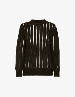 Louver Semi-sheer Recycled-polyester Top