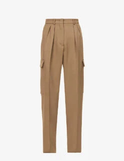 Sportmax Barnaba Straight-leg Mid-rise Cotton-blend Trousers