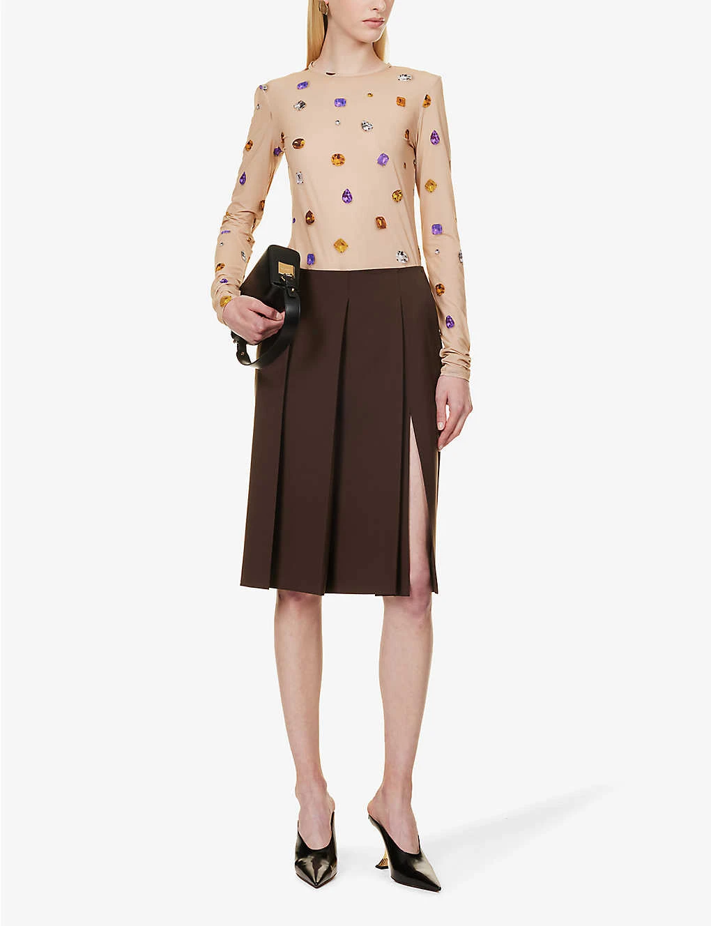 Sportmax Ode Pleated Wool Mini Skirt 2 Sportmax Ode Pleated Wool Mini Skirt - Image 2