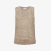 Reiss Ava Open-stitch Relaxed-fit Linen-cotton Blend Vest