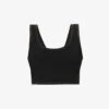 ALEXANDER WANG Crystal-embellished Cropped Stretch-woven Top
