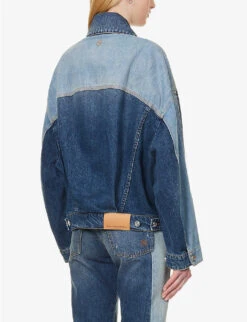 STELLA MCCARTNEY Logo-embroidered Buttoned-cuff Denim Jacket -Ted Bakee Fashion Shop R04160794 DOUBLEBLUETONE ALT03