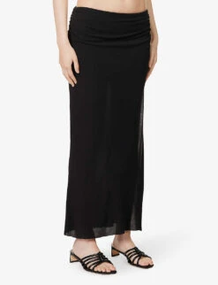 BEC + BRIDGE Lexie Side-split Woven Maxi Skirt 7 BEC + BRIDGE Lexie Side-split Woven Maxi Skirt -Ted Bakee Fashion Shop R04161138 BLACK ALT02