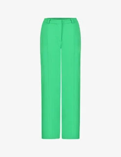 Wide-leg Mid-rise Woven Trousers