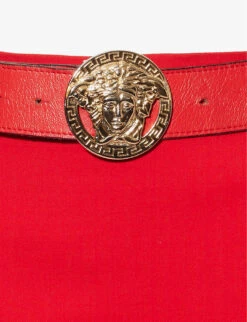 Pre-loved Versace Wool-blend Midi Skirt -Ted Bakee Fashion Shop R04162735 RED ALT02