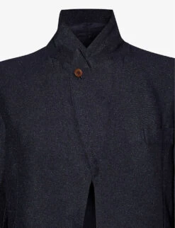 Pre-loved Comme Des Garçons Woven Blazer -Ted Bakee Fashion Shop R04162760 NAVY ALT02