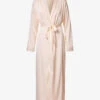 Long-line V-neck Stretch-satin Robe