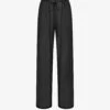 Drawstring-waist Wide-leg Low-rise Silk Trousers