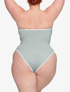 Sporty Strapless Stretch-recycled Nylon Swimsuit -Ted Bakee Fashion Shop R04164387 PACIFIC ALT03