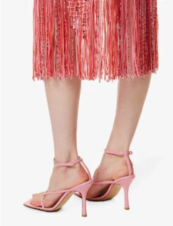 Semi-sheer Slim-fit Cotton Midi Skirt -Ted Bakee Fashion Shop R04165261 PINK ALT05