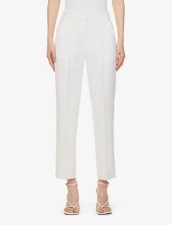 ME AND EM Straight-leg Mid-rise Stretch-woven Trousers -Ted Bakee Fashion Shop R04165521 SOFTWHITE ALT02