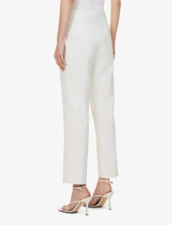 ME AND EM Straight-leg Mid-rise Stretch-woven Trousers -Ted Bakee Fashion Shop R04165521 SOFTWHITE ALT03