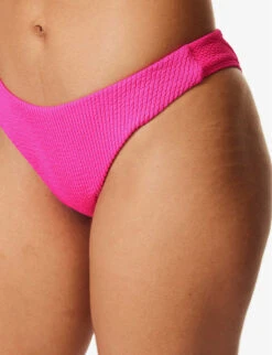 Byron High-rise Recycled Polyester-blend Bikini Bottoms -Ted Bakee Fashion Shop R04165693 FUCHSIACRINKLE ALT04