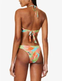 Copacabana Abstract-print Stretch-recycled Nylon Bikini Top -Ted Bakee Fashion Shop R04165714 BIRDOFPARADISE ALT02