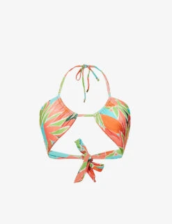 Copacabana Abstract-print Stretch-recycled Nylon Bikini Top