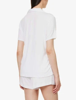 Eberjey Gisele Ribbed Stretch-jersey Pyjama Set 6 Eberjey Gisele Ribbed Stretch-jersey Pyjama Set -Ted Bakee Fashion Shop R04166203 WHITE ALT02