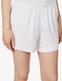 Eberjey Gisele Ribbed Stretch-jersey Pyjama Set 7 Eberjey Gisele Ribbed Stretch-jersey Pyjama Set -Ted Bakee Fashion Shop R04166203 WHITE ALT03