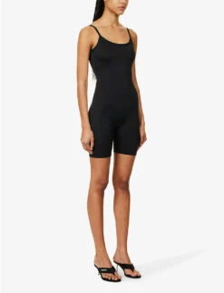 GOOD AMERICAN Scuba Scoop-neck Stretch-woven Playsuit -Ted Bakee Fashion Shop R04166618 BLACK001 ALT03