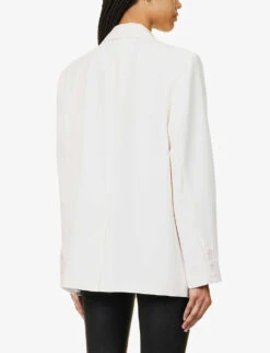 GOOD AMERICAN Luxe Single-breasted Woven Blazer -Ted Bakee Fashion Shop R04166624 IVORY001 ALT03