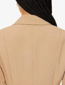 GOOD AMERICAN Fit And Flatter Single-breasted Stretch-woven Blazer -Ted Bakee Fashion Shop R04166628 PECAN001 ALT04