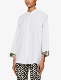 Tenerife Relaxed-fit Cotton Shirt 8 Tenerife Relaxed-fit Cotton Shirt -Ted Bakee Fashion Shop R04167349 WHITE ALT02