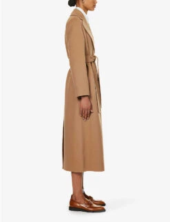 Paride Double-breasted Regular-fit Wool Coat -Ted Bakee Fashion Shop R04167362 CAMEL ALT02