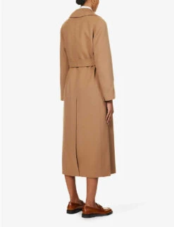 Paride Double-breasted Regular-fit Wool Coat -Ted Bakee Fashion Shop R04167362 CAMEL ALT03