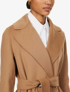 Paride Double-breasted Regular-fit Wool Coat -Ted Bakee Fashion Shop R04167362 CAMEL ALT04