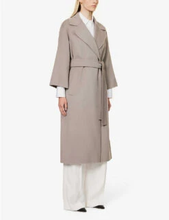 Venice Notched-lapel Regular-fit Wool Coat -Ted Bakee Fashion Shop R04167363 LIGHTGREY ALT02