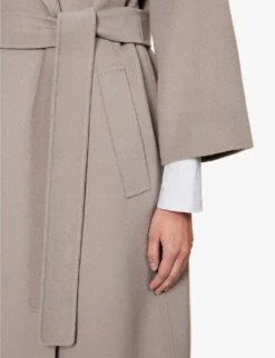 Venice Notched-lapel Regular-fit Wool Coat -Ted Bakee Fashion Shop R04167363 LIGHTGREY ALT04