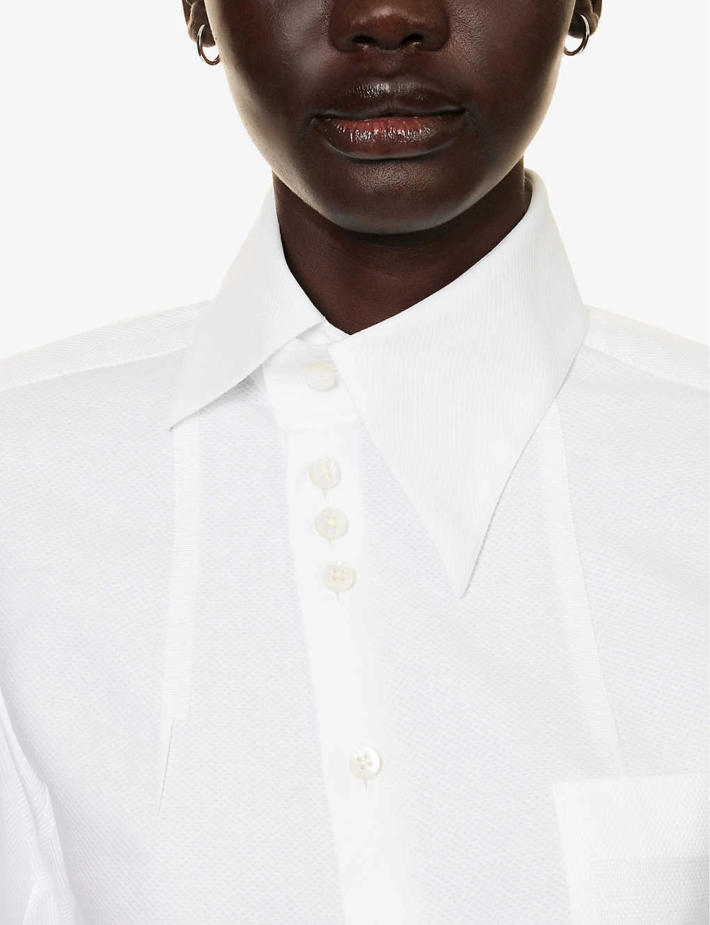 Asymmetric Patch-pocket Cotton Shirt 5 Asymmetric Patch-pocket Cotton Shirt - Image 5