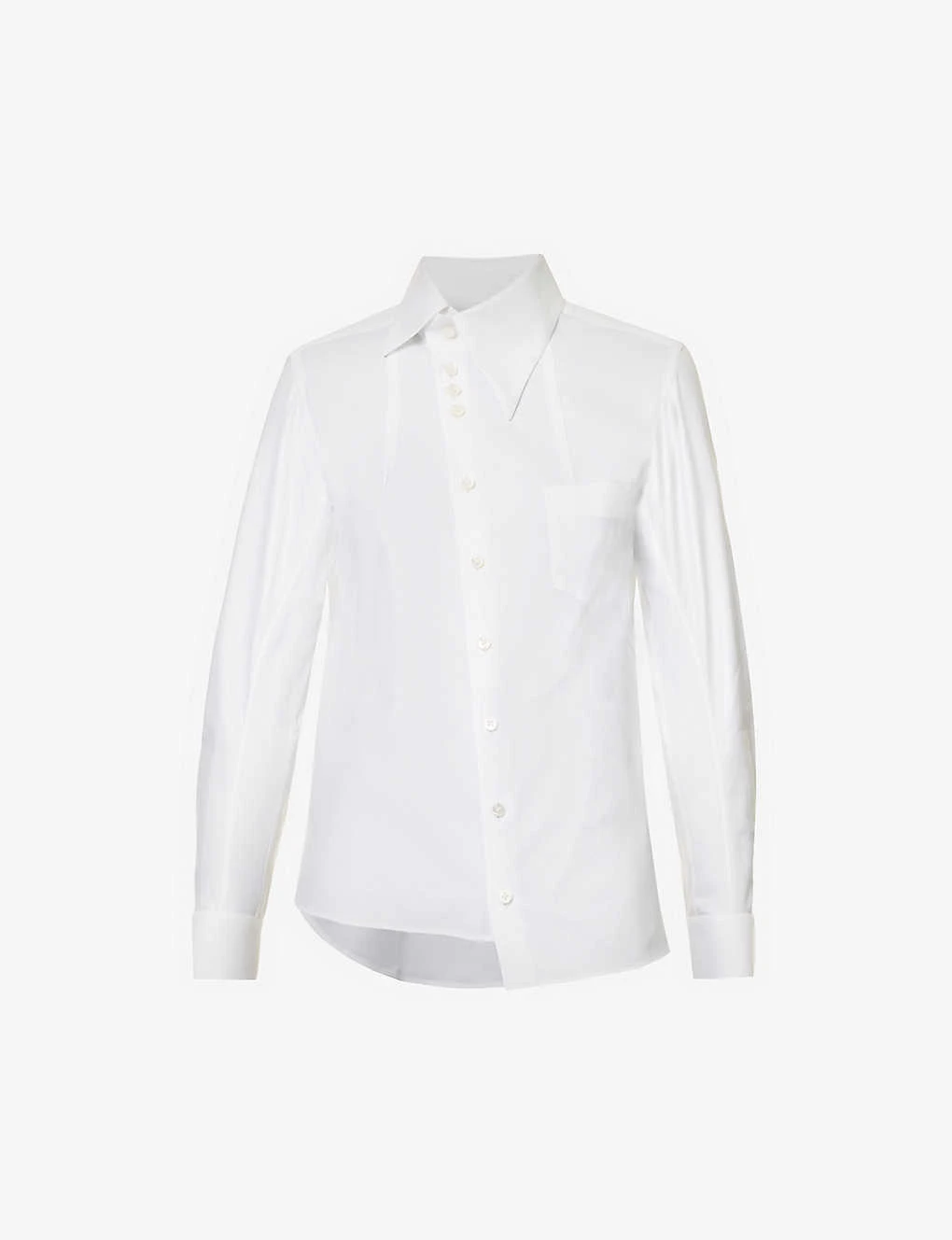 Asymmetric Patch-pocket Cotton Shirt 1 Asymmetric Patch-pocket Cotton Shirt