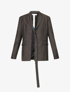 Andarak Pinstriped Deconstructed Wool And Silk-blend Blazer