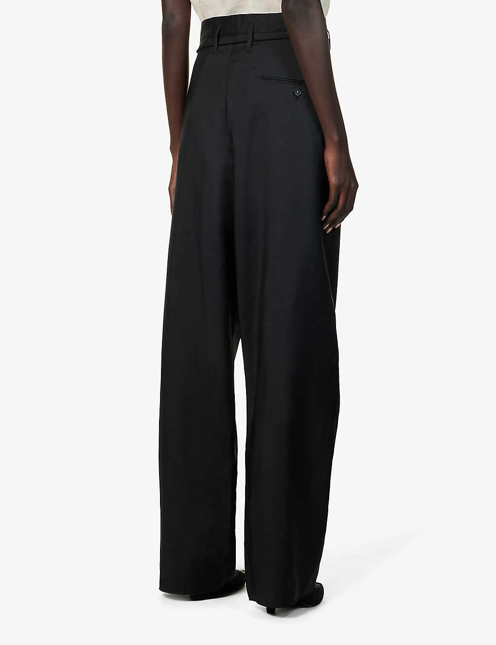 Gachnik Wide-leg Silk And Wool-blend Trousers 4 Gachnik Wide-leg Silk And Wool-blend Trousers - Image 4
