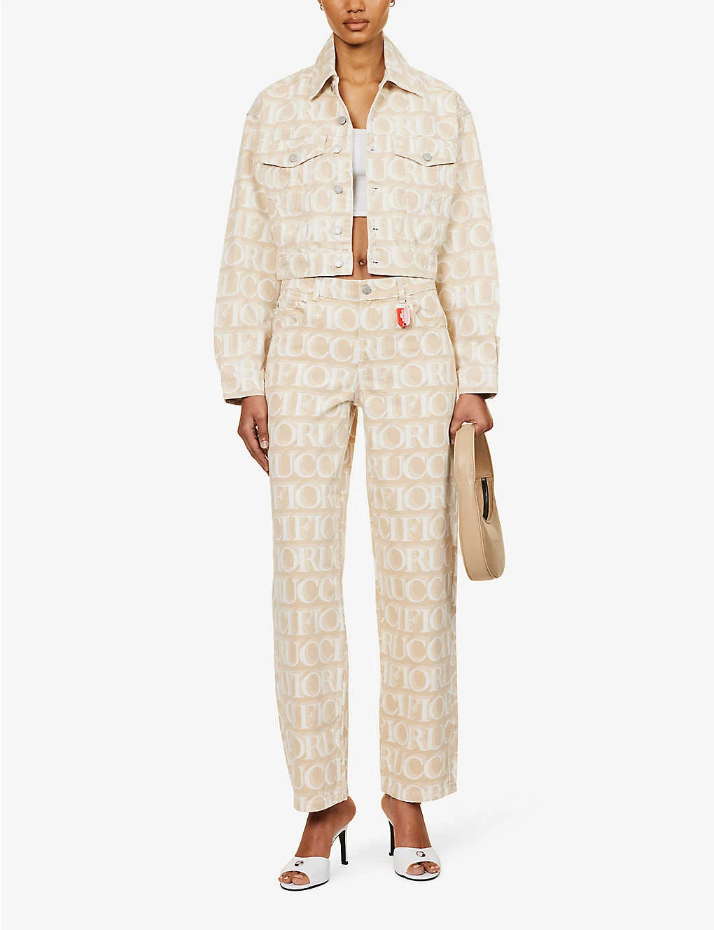 FIORUCCI Monogram-pattern Cropped Organic-denim Jacket 2 FIORUCCI Monogram-pattern Cropped Organic-denim Jacket - Image 2