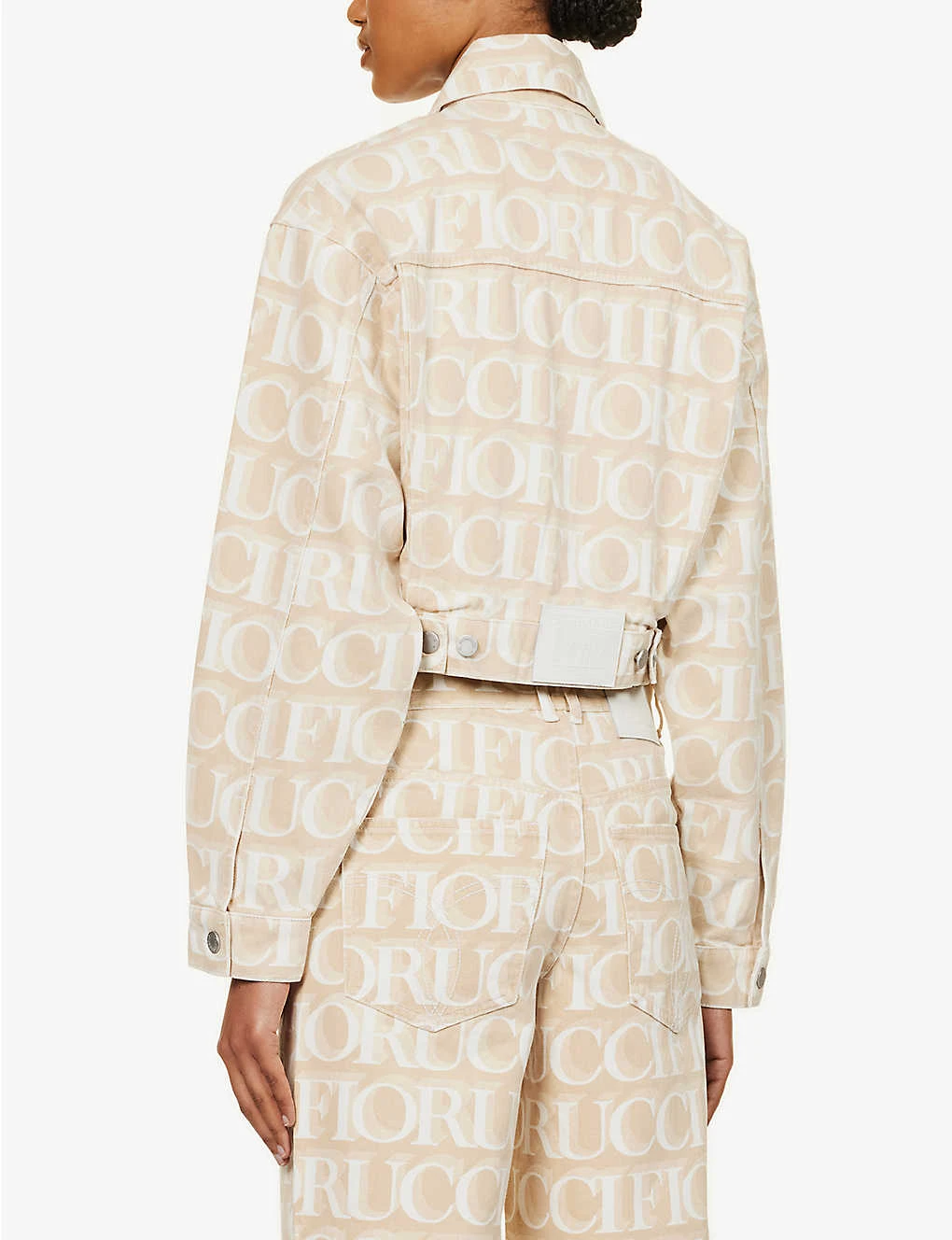 FIORUCCI Monogram-pattern Cropped Organic-denim Jacket 4 FIORUCCI Monogram-pattern Cropped Organic-denim Jacket - Image 4