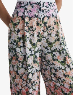 Reiss Serena Floral-print Wide-leg High-rise Woven Trousers -Ted Bakee Fashion Shop R04168982 MULTI ALT04