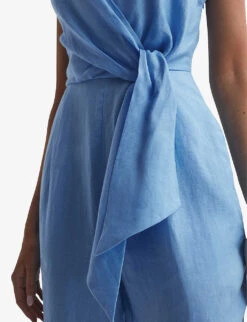 Reiss Emily Wide-leg Linen Jumpsuit -Ted Bakee Fashion Shop R04169130 BLUE ALT03