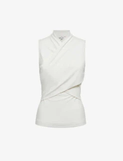 Reiss Eli Stretch-woven Wrap Top