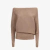 Reiss Lorna Asymmetric-neck Stretch-knit Top