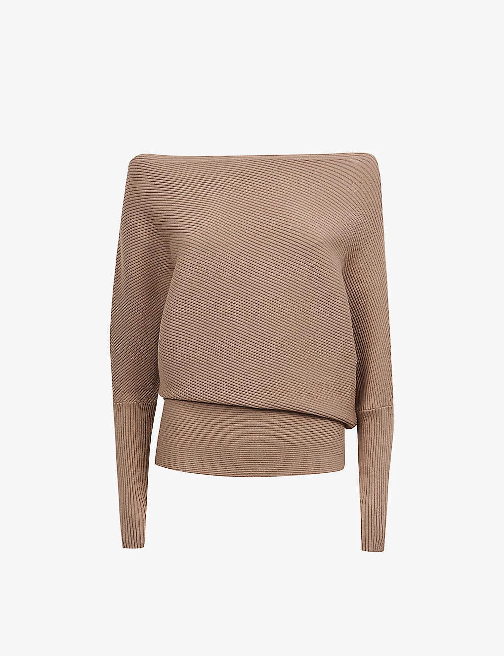 Reiss Lorna Asymmetric-neck Stretch-knit Top 1 Reiss Lorna Asymmetric-neck Stretch-knit Top