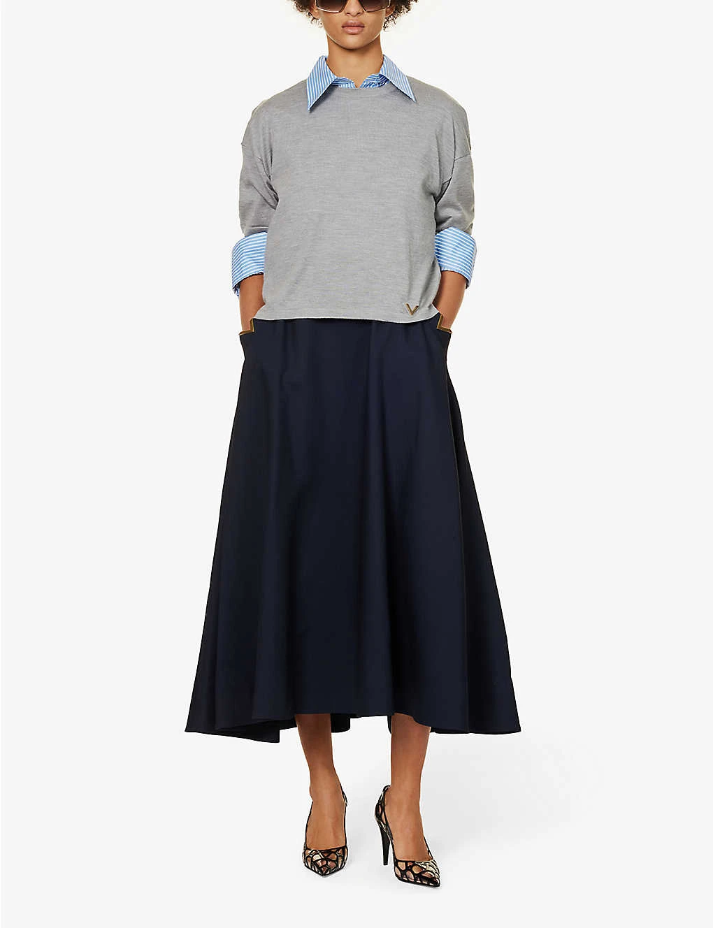 Valentino Maglia Short-sleeved Cashmere And Silk-blend Jumper 2 Valentino Maglia Short-sleeved Cashmere And Silk-blend Jumper - Image 2