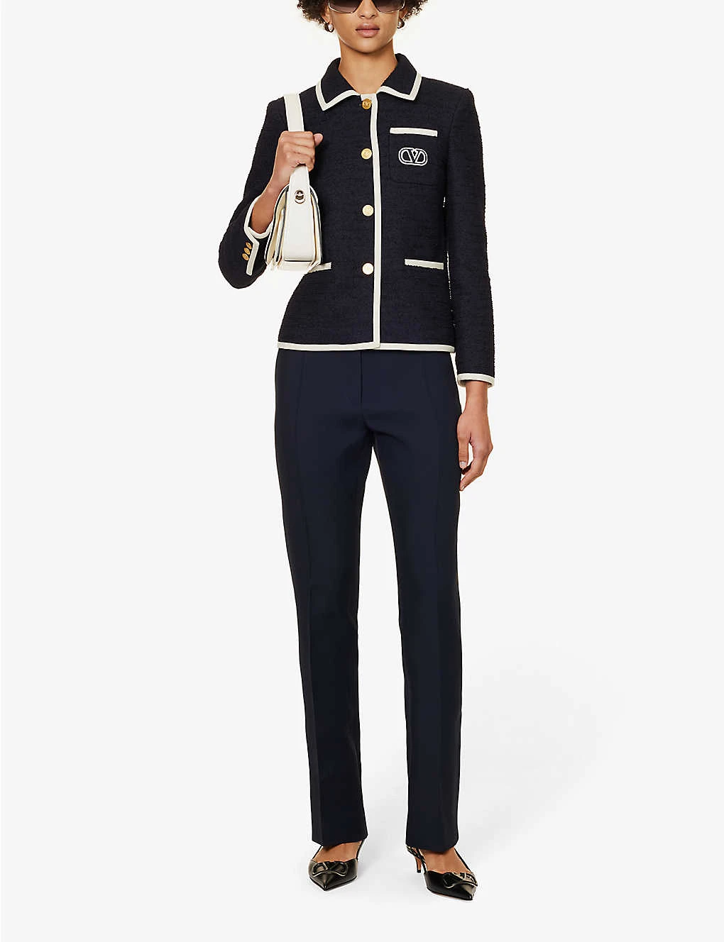 Valentino Pantalone Straight-leg Mid-rise Wool And Silk-blend Trousers 2 Valentino Pantalone Straight-leg Mid-rise Wool And Silk-blend Trousers - Image 2