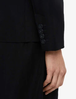 Joseph Belmore Single-breasted Regular-fit Silk-cotton Blend Jacket 9 Joseph Belmore Single-breasted Regular-fit Silk-cotton Blend Jacket -Ted Bakee Fashion Shop R04169959 BLACK ALT04