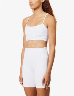 Airbrush Enso Cross-over Stretch-woven Bra -Ted Bakee Fashion Shop R04170728 WHITE ALT02