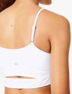 Airbrush Enso Cross-over Stretch-woven Bra -Ted Bakee Fashion Shop R04170728 WHITE ALT04